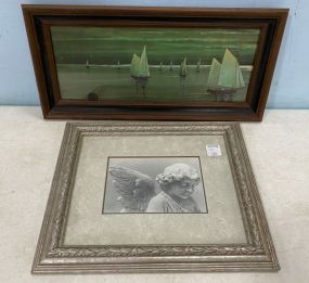 Cherub Framed Photo and Sailboat Framed Print