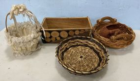 Decorative Baskets and Hand Made Wood Box