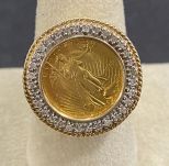 1993 American Gold Eagle 5 Dollar Coin Ring