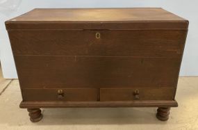 Antique Oak Storage Trunk