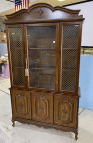 Country French Style Lighted China Cabinet