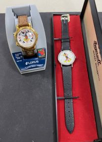 Lorus Mickey Mouse Watch and Ingersolf Mickey Mouse Vintage Watch