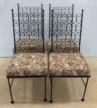 Four Black Painted Salterini Metal Chairs