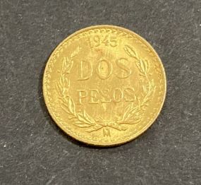 $2 MEXICO DOS PESOS GOLD COIN