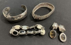 Three .925 Sterling Bracelets and Earrings