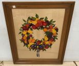Della Robia Painted Wreath on Glass