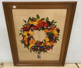 Della Robia Painted Wreath on Glass