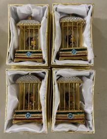 Four Rucinni Bird Cage Trinket Boxes