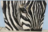 Large Zebra Painting by R. Atkins