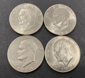 Four 1970's Eisenhower Dollar Coins