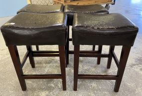 Four Modern Vinyl Bar Stools