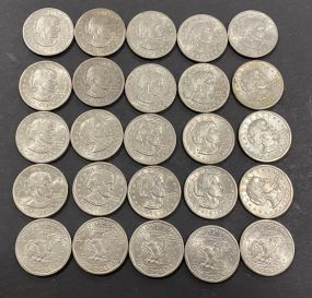 25 Susan B Anthony One Dollar Coins