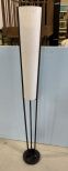 Contemporary New Metal and White Shade Floor Lamp
