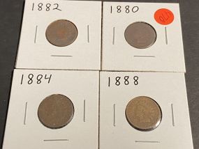 1880, 1882, 1884, and 1888 Indian Cents
