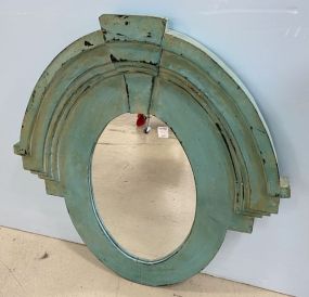 New Distressed Painted Oval Mirror