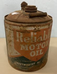 Vintage Reliable Motor Oil Can