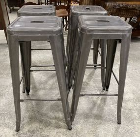Four New Industrial Style Bar Stools