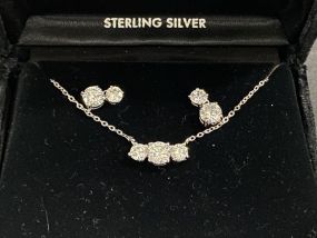 Macy's Sterling Silver Necklace and Earrings
