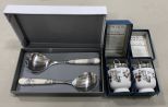 Two Royal Worcester Egg Coddlers and Spode Delamere Rural Salad Servers