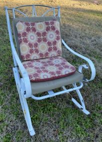 White Metal Patio Rocker