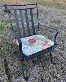 Black Wrought Iron Patio Arm Chair