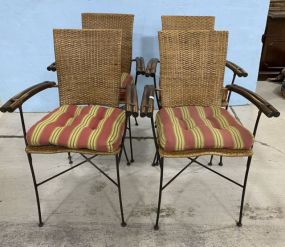 Pier 1 Imports Four Rattan Arm Chairs