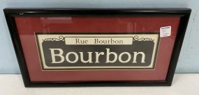 Rue Bourbon Print Sign