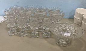 Set of Depression Pressed Glass Stemware