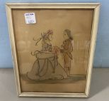 Vintage E. Mayo English Courting Drawing