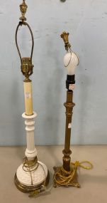 Two Candle Stick Table Lamps