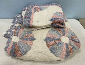 Quilt Style Bed Spread and Two Pillows Cases
