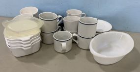 Corning Ware, Cups, Saucers, and Dessert Plates