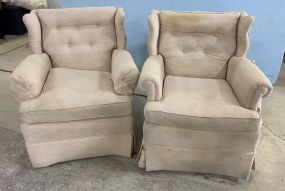 Pair of Upholstered Button Tufted Chairs
