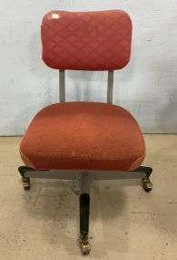 Pink Upholstered Metal Office Chair