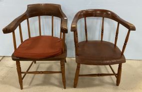 Two Vintage Barrel Chairs