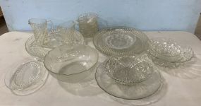 Group of Pressed Glass Serving Pieces