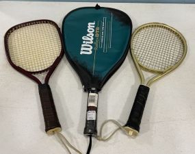 Three Wilson Racquet Ball Racquets