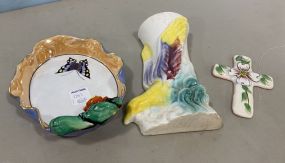 Noritake Porcelain Bowl, Ceramic Bird Flower Vase, Gail Pittman Cross