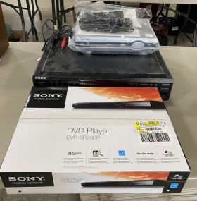 Sony Compact Disc Player CDP-CE245, Sony DVD DVP SR-200P, and AT&T U Verse