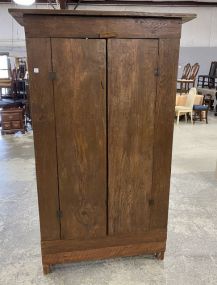 Large Hand Hewn Cyprus Lenin Press Cupboard