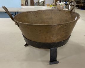 Copper Apple Butter Pot with Iron Stand