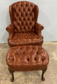 North Hickory Furniture Regal Leather Chair and Ottoman