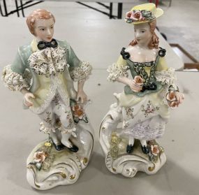 Pair of Porcelain Corday Lady and Gent Figurine