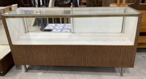 Vintage Slat Front Glass Showcase