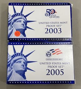 Two United States Mint Proof Set 2003, 2005