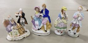 Three Japanese Porcelain Figurines and Germany Porcelain Figurine