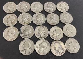 Nineteen 1953 Silver Quarters
