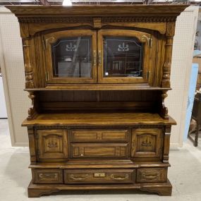 1980's Oak Finish Hutch