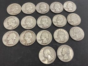 Seventeen 1956 Silver Quarters