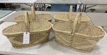 Four Woven Picnic Baskets